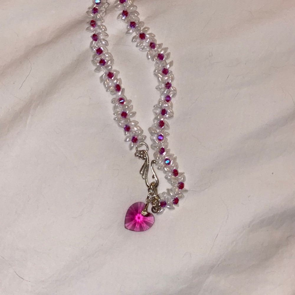 boutique pearl and crystal necklace & earring set